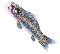 Manche à Air Japonaise de Poisson Satin Noir Décoratif | Lanterne Japonaise, Drapeau de Carpe Japonaise Suspendu, Fête Murale, Style Raffiné et Couleur Vive