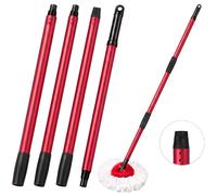 Manche de Rechange Compatible for Vileda Turbo Spin Mop | 72/105/138cm Manche de Balai Ajustable en Quatre Sections, Accessoire de Balai Télescopique pour le Nettoyage des Sols