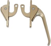 Manche de roue de verrouillage de fenêtre, Loquet à levier, poignée de verrouillage porte et fenêtre en alliage d'aluminium, liaison haut bas multicolore(Gold)