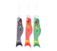 Manches à Air Poisson Japonerie 3 Pièces Satin Décor Extérieur Coloré | Décor de Jardin Japonerie, Forme Unique et Vive, pour Fête, Bateau, Garçon et Filles Couleur Aléatoire