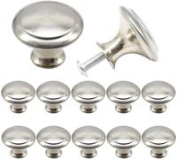 Manches de tournevis argentés, boutons de tiroir ronds, poignées de tiroir, poignées de porte à vis, lot de 12, 27 mm