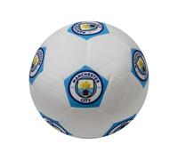 MANCHESTER CITY FC Coussin Rond sous Licence Officielle Ballon de Football Super Doux Blanc Parfait pour n'importe Quelle Chambre sur Le canapé 25 x 25 cm