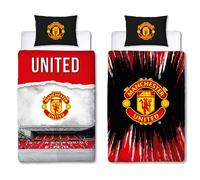 Manchester United FC Parure de lit Simple avec Housse de Couette réversible Motif théâtre Rouge