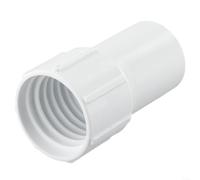 Manchette de rechange pour tuyau d'aspirateur de piscine - Adaptateur fileté en PVC blanc pour tuyaux spiralés de 3,8 cm - Fixe les extrémités cassées et se connecte à la tête d'aspiration pour un