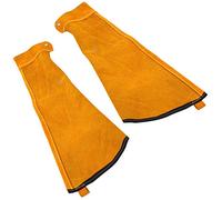 Manchette Soudeur pour Hommes & Femmes, Manchons à Souder en Cuir de Vachette & Doublure Antiadhésive, Manchons jardinage de protection des bras Ignifuge et Résistants à la et Flamme, 1 Paire