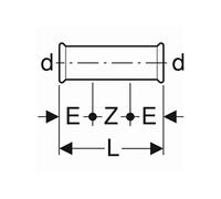 Geberit Geberit Manchon coulissant Mapress acier C ø 28 mm, galvanisé extérieur Quantité:1