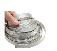 Manchon De Blindage Extensible Tressé en Cuivre Plaqué De 2 À 28 Mm | Gaine métallique for la protection du câble de signal(Sliver,20mm,20 meters)