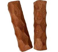 Manchon de Poignée en Bois Marron pour Casserole, Cuisson Grill | Cuir et Bois, Prise Confortable et Isolation Thermique, pour Poignées Inox et Barbecue