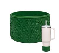 Manchon de protection pour le bas de la tasse - Flocon de neige - Texture | Coque inférieure en silicone - Design de tasse - Bouteille d'eau - Tasse - Base antidérapante - Protection de table ou de