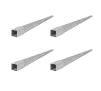 Manchon de sol à enfoncer 4 pièces, support de poteau 60x60, L 750mm , ancrage pour poteaux bois, galvanisé à chaud, ADGO