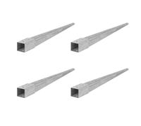 Manchon de sol à enfoncer 4 pièces, support de poteau 80x80, L 750mm , ancrage pour poteaux bois, galvanisé à chaud, ADGO