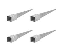 Manchon de sol à enfoncer 4 pièces, support de poteau 90x90, L 750mm , ancrage pour poteaux bois, galvanisé à chaud, ADGO