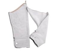Manchon de soudure en cuir de vache de 60 cm offrant un ajustement stable pendant les mouvements de soudure dynamiques sans glissement (gris clair)