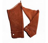 Manchon de soudure en cuir de vache de 60 cm offrant un ajustement stable pendant les mouvements de soudure dynamiques sans glissement (marron)