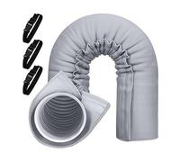 Manchon d'isolation portable amélioré pour tuyau de climatisation, couvercle de tuyau d'aération isolé avec 4 sangles réglables, convient aux tuyaux d'échappement de 12,7 cm et 15 cm de diamètre