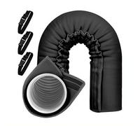 Manchon d'isolation portable amélioré pour tuyau de climatisation, couvercle de tuyau d'aération isolé avec 4 sangles réglables, convient aux tuyaux d'échappement de 12,7 cm et 15 cm de diamètre
