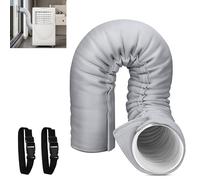 Manchon d'isolation portable pour tuyau de climatiseur, en PVC gris clair, adapté aux tuyaux d'échappement de 12,7 à 15 cm de diamètre, housse de protection à installation facile (Gris)