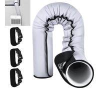 Manchon d'isolation pour tuyau AC, couvercle de tuyau de climatiseur portable avec sangles à boucle réglables-gris, convient aux tuyaux 5.00 et 5.90 pouces