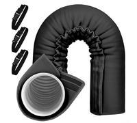 Manchon d'isolation pour tuyau d'air, kit de couvercle de conduit d'échappement de climatiseur portable, enveloppe thermique pour tuyaux de 12,7 cm et 15,9 cm, bouclier en tissu durable noir pour