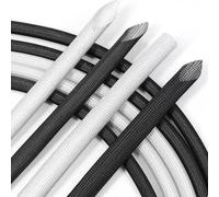 Manchon en Fibre de Verre tressé 5M Noir, 600 degrés. C Manchon en Fibre de Verre Haute température Manchon de Bouclier Thermique en Fibre de Verre