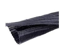 Manchon en fibre de verre tressé, Gestion tressée en polyester auto-fermée, organisateur d'enveloppe de fil tube tuyau fendu métier à tisser flexible 1pc(30MMx20METERS)