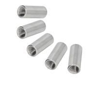 Manchon fileté en acier inoxydable 304, goujon de barre de tige, connecteur de couplage rond, écrous de Tube, ton argent, 5 pièces 5pcs M5*10 * 8