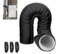 Manchon isolant portable pour tuyau de climatiseur, housse de protection pour tuyau d'évacuation de climatiseur portable, couvercle de conduit isolé Black