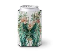 Manchon isotherme doux pour canette de bière, paire d'ailes aquarelles avec housse de canette botanique pour fête, plage, événement, maison