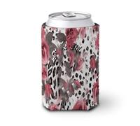 Manchon isotherme en néoprène réutilisable pour boissons froides et chaudes Motif léopard Rose