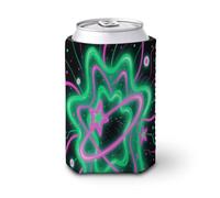 Manchon isotherme pliable en néoprène pour boissons froides et boissons chaudes Vert - Rose galaxie