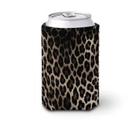 Manchon isotherme pliable en néoprène pour boissons froides et chaudes - Imprimé léopard noir