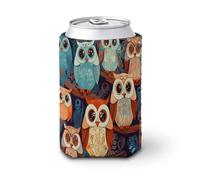 Manchon isotherme pliable en néoprène pour boissons froides et chaudes Motif hibou