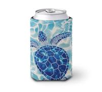 Manchon isotherme pour canette de bière, motif tortue bleue, pour fête, plage, événement, maison