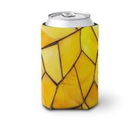 Manchon isotherme pour canettes de bière, simple pièce de verre teinté jaune pour fête, plage, événement, maison