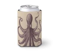 Manchon isotherme vintage en néoprène réutilisable pour boissons froides et chaudes en forme de pieuvre
