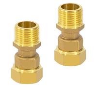 Manchon Laiton Réduit à Compression pour Tubes, 1/2" Mâle x 1/2" Femelle Raccords de Tuyauterie, Raccord Droit Adaptateur pour Conversion de Raccordement de Tuyau (2 Pièces)