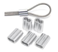 Manchon rond cuivre sertissage Manchon à sertir Durable M1 M12, 10 50 pièces, matériel Double trou, Clip de câble, embouts fil fixation en aluminium, corde acier(50Pcs M1.2)