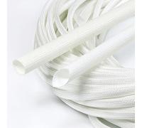 Manchon Tressé En Fibre De Verre De 5 Mètres, Gaine Tressée Isolante, Tube En Fibre De Verre Haute Température 600 °C(White,7mm)