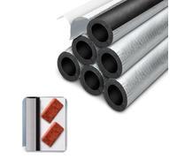 Manchon Tuyaux Feuille d'aluminium 1m, Tube D'isolation Auto-Adhésive | Conduits Isolants Flexible 22 32 108 60 mm, Tuyau Protection Antigel Plomberie Cuivre Sanitaire Extérieurs(6 mm x 15 mm)