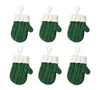 Manchons de fourchette en polyester 12 cm pour décoration de table (vert) | Tissu en polyester doux, texture artisanale, protège les ustensiles, ajoute de la chaleur à la salle à manger