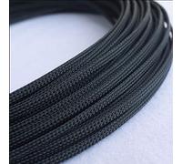 Manchons en Pet de 10M, tressés Plats et serrés, Fil de câble Extensible, Peau de Serpent, Protecteur de Cordon Durable for différentes Tailles de câbles(Black,4mm)