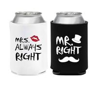 Manchons isothermes en néoprène pour canettes de bière, accessoire d'isolation de boisson pour couple | 1 paire de refroidisseurs antidérapants pour bouteilles et canettes, pique-nique, camping