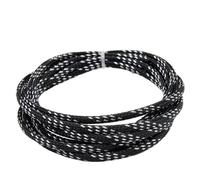 Manchons pour Câbles 2/4/6/8/10/12/14/16/20/25/30/40mm Expandable Insulated Braided Sleeving Tight Wire Gland Protection Cable Sleeve(Black Silver,6mm,10 Meters)