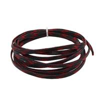 Manchons pour Câbles 2/4/6/8/10/12/14/16/20/25/30/40mm Expandable Insulated Braided Sleeving Tight Wire Gland Protection Cable Sleeve(Black Red Cross,8mm,5 Meters)