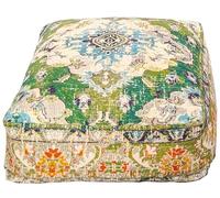 Mandala Life ART Boho Chic Décoratif Housse de Coussin de Sol - 60x20 cm - Taie d'oreiller carrée de méditation - Pouf décoratif en Coton imprimé