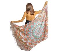 Mandala Life ART Pareo De Plage Avec Des Franges Boheme Look De Plage Boheme Xxl Longue Robe Jupe Tapisserie Foulard Écharpe Rayone Sarong 180X110Cm