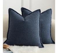 Mandioo Lot de 2 Housse de Coussin Couleur d'accent Texture tissée Moderne Luxe Style Taie d'oreiller Decoration Maison Salon Chambre pour Canapé 60X60cm Bleu