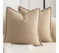 Mandioo Lot de 2 Housse de Coussin Couleur d'accent Texture tissée Moderne Luxe Style Taie d'oreiller Decoration Maison Salon Chambre pour Canapé 50X50cm Chameaux