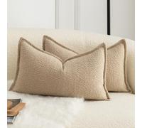 Mandioo Lot de 2 Housse de Coussin Couleur d'accent Texture tissée Moderne Luxe Style Taie d'oreiller Decoration Maison Salon Chambre pour Canapé 30X50cm Chameaux
