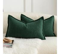 Mandioo Lot de 2 Housse de Coussin Couleur d'accent Texture tissée Moderne Luxe Style Taie d'oreiller Decoration Maison Salon Chambre pour Canapé 30X50cm Vert